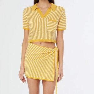 BNWT Onia linen knit cropped polo-MEDIUM